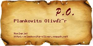 Plankovits Olivér névjegykártya